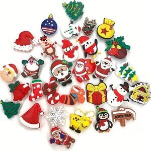 30pcs Christmas Shoe Charms For Crocs Christmas themed